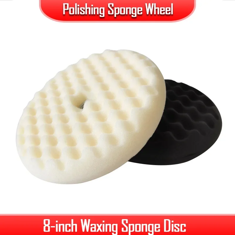 

Waxing Sponge Disc Double-sided Wave Polishing Sponge Wheel 8-inch 5707 White Black 5706 Coarse Wax Car