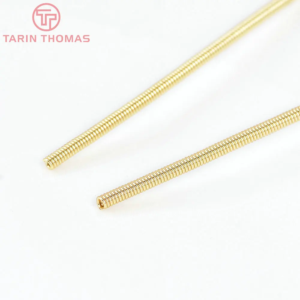 (6757) 6PCS Length 20.5CM 24K Gold Color Brass Memory Spring Diy Jewelry Making Findings Jewelry Accessories Wholesale