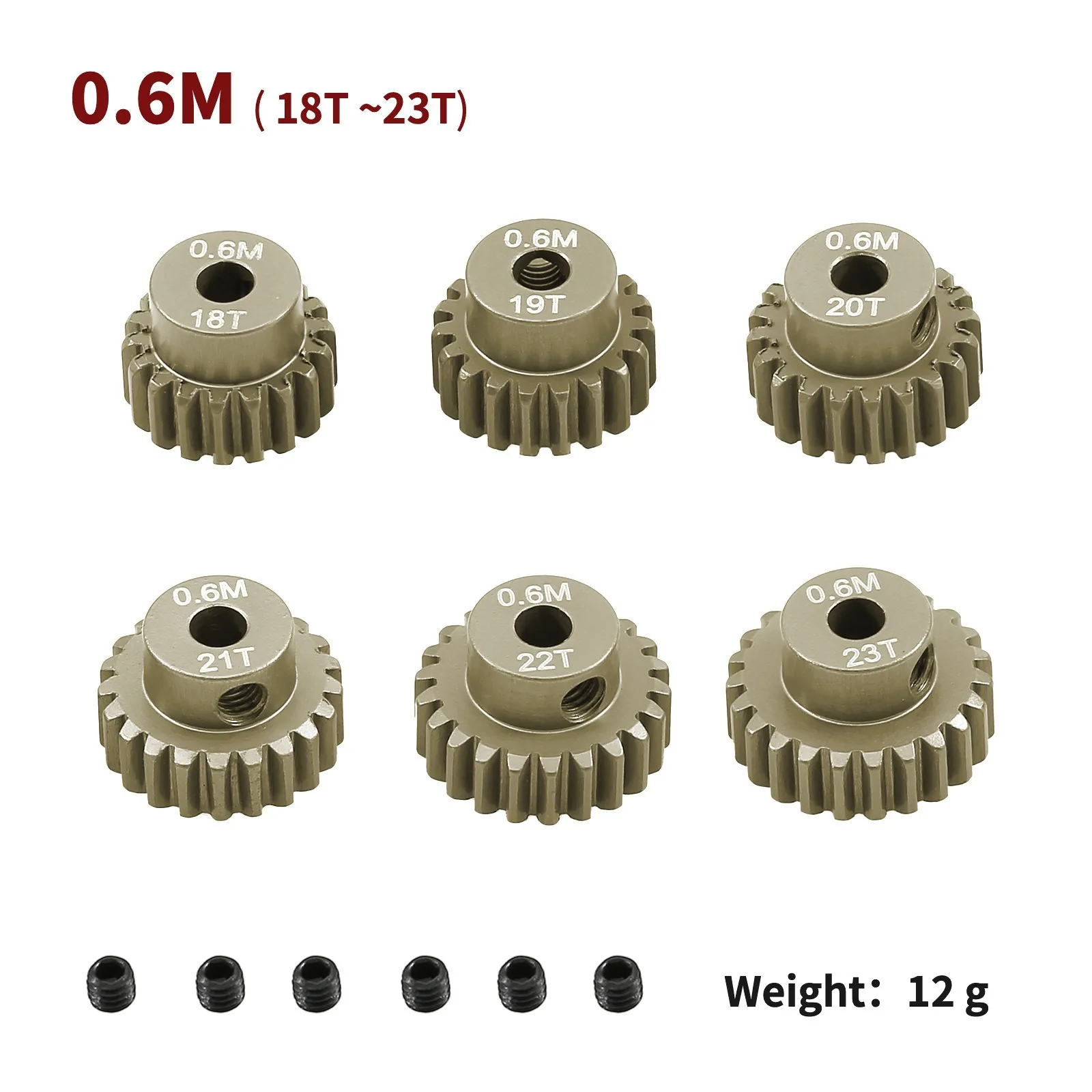 M0.6 3.175mm 13T 15T 17T 18T 20T 22T 24T 28T 30T 33T Aluminum Alloy Metal Pinion Motor Gear For 1/10 RC Model Car