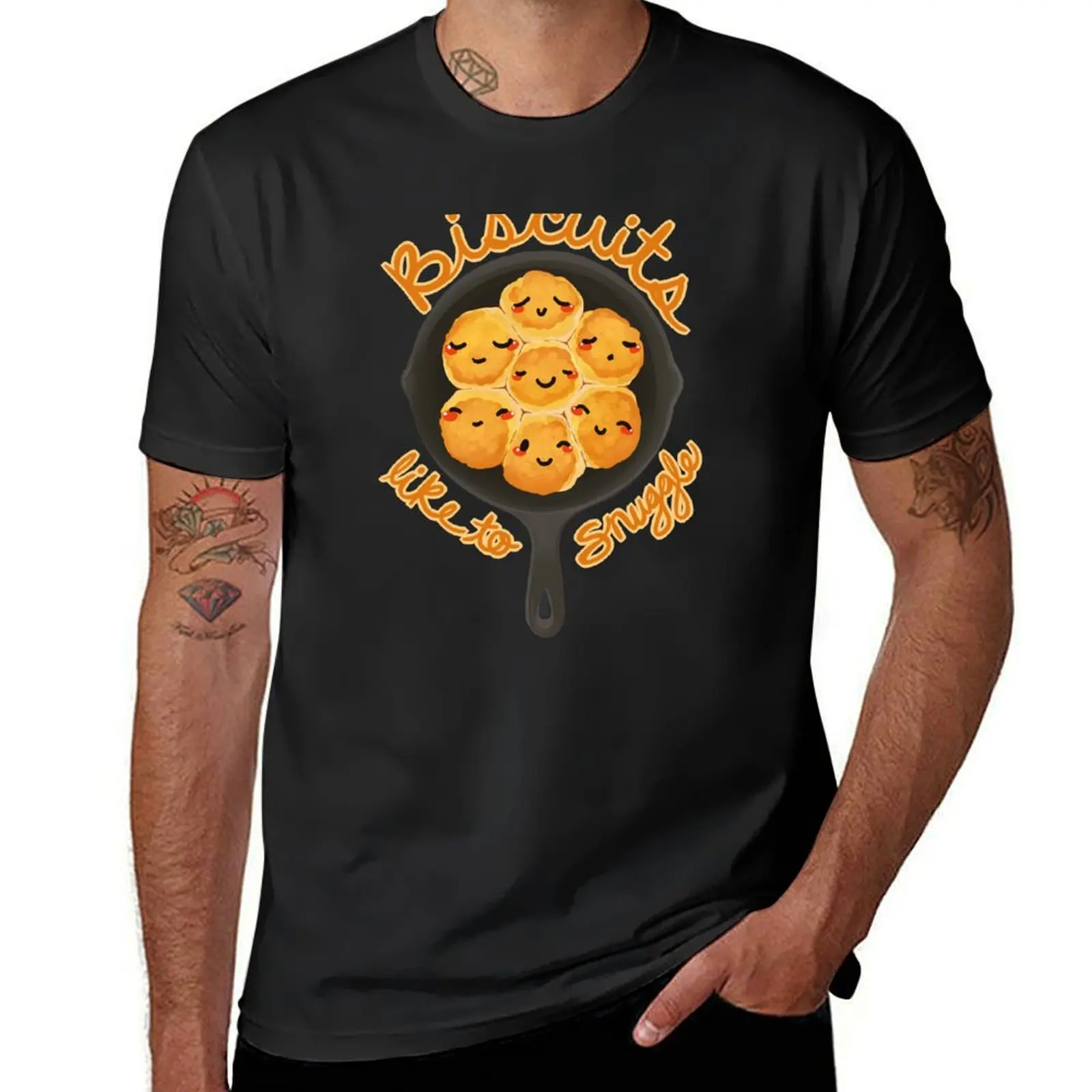 Biscuits Like To Snuggle T-Shirt heavyweights blacks oversized boys animal print Men's t-shirts