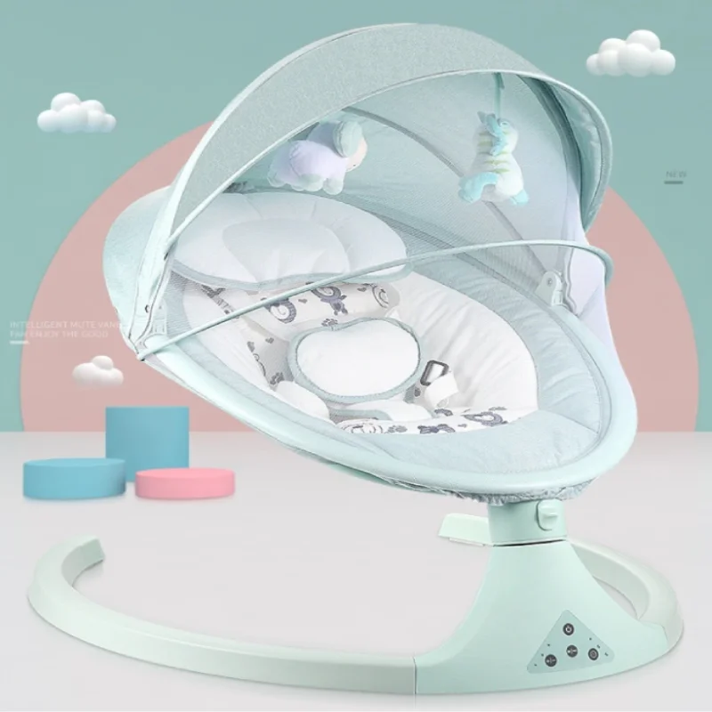 LazyChild Baby Electric Rocking Chair Crib CoaxingTo Sleep Artifact Newborn Comfort Cradle Liberating Mother Hands for 0-2Y Baby