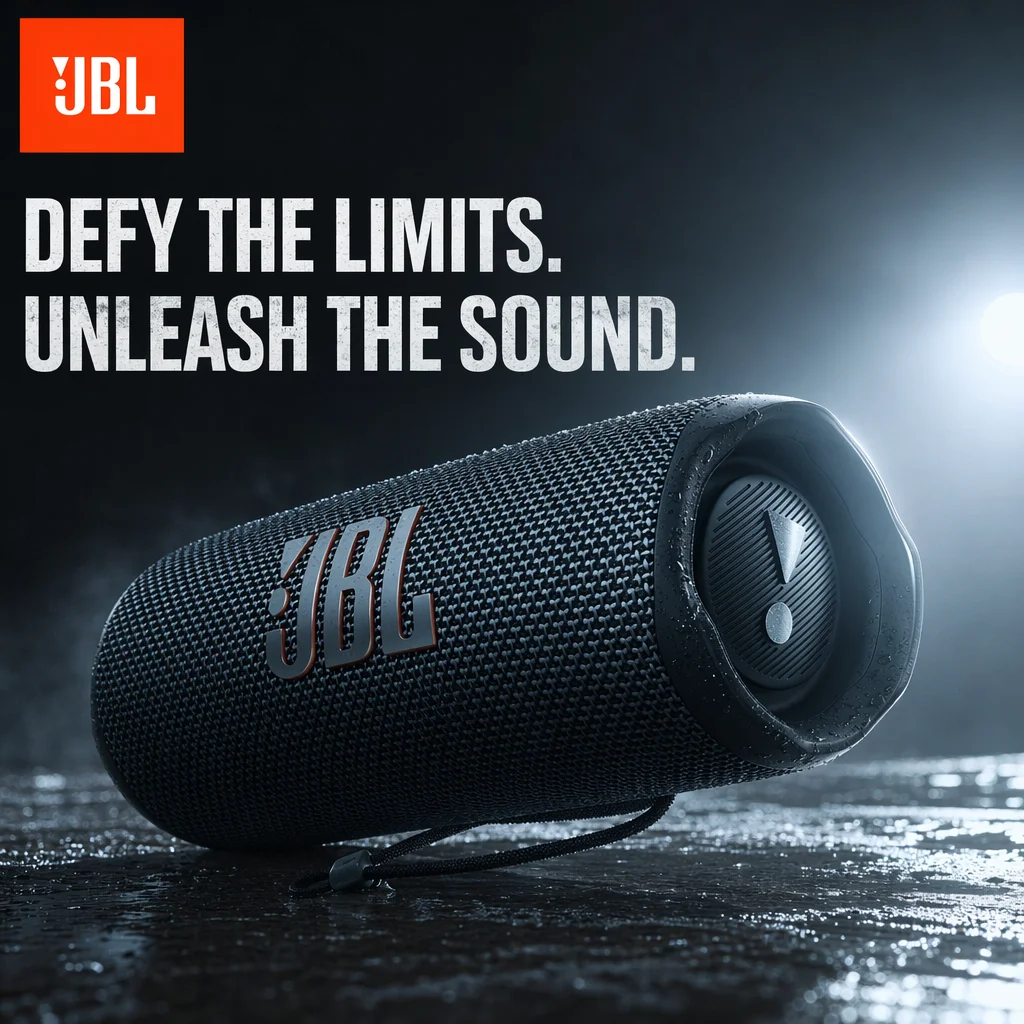 Altavoz Bluetooth Portátil JBL Flip 6, Resistente al Agua IPX7, Batería de Larga Duración, Mini Altavoz para Exteriores/Interiores/Viajes/Fiestas con Bajos Profundos