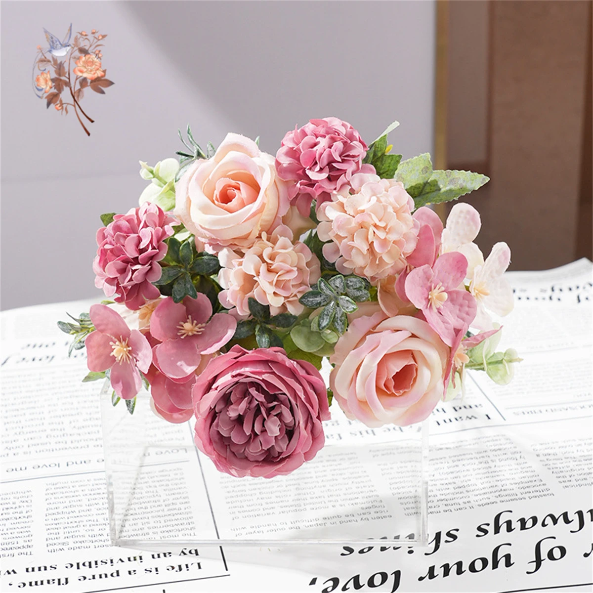 

7 Heads Peony Artificial Flowers Silk Peonies Rose Bouquet Hydrangea Home Party Table Decoration DIY Wedding Bride Fake Plants