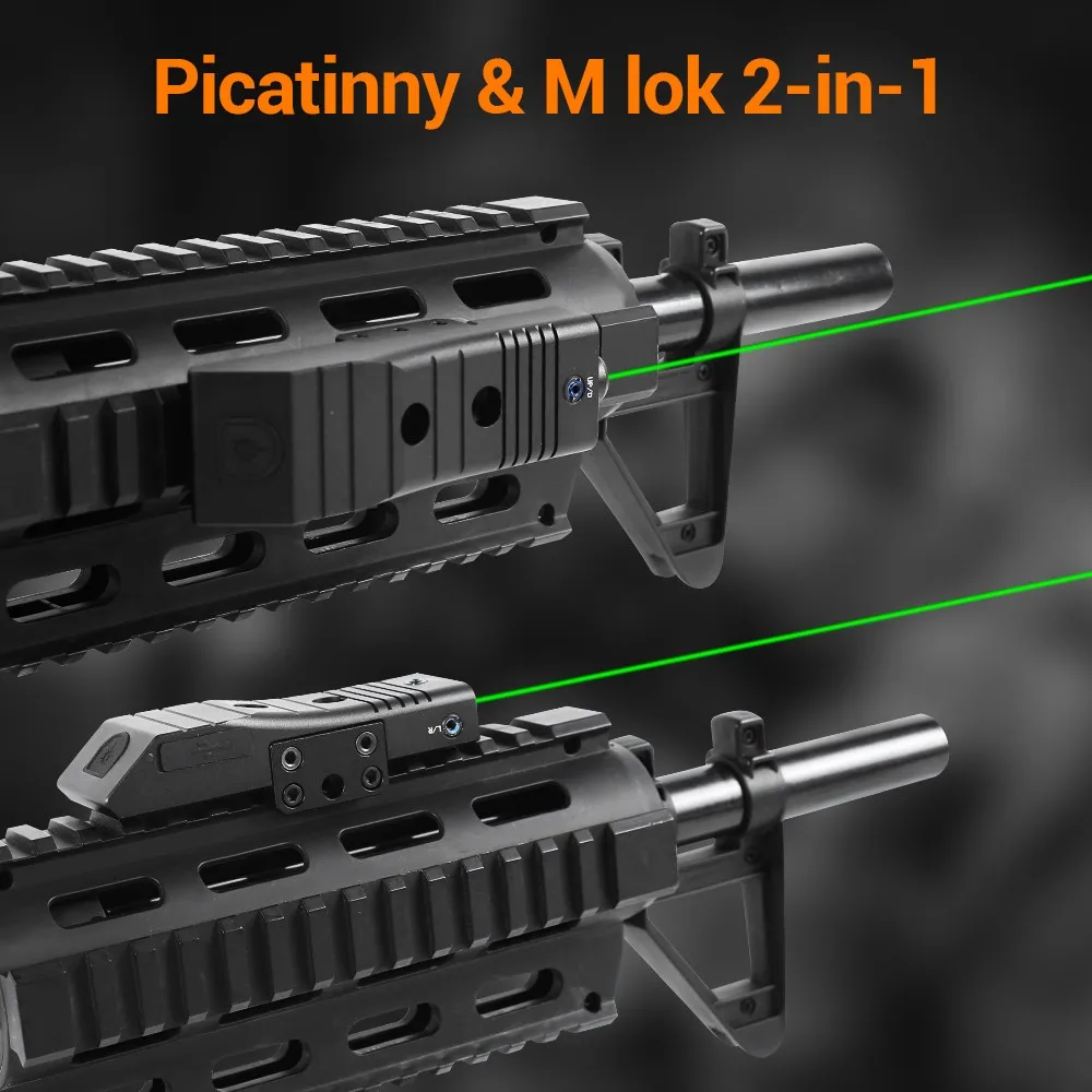 Green Laser Sight Compatible with M-Lok Picatinny Rail Ultra-low Profile Tactical Rifle Laser Sight for Hunting Airsoft Shooting