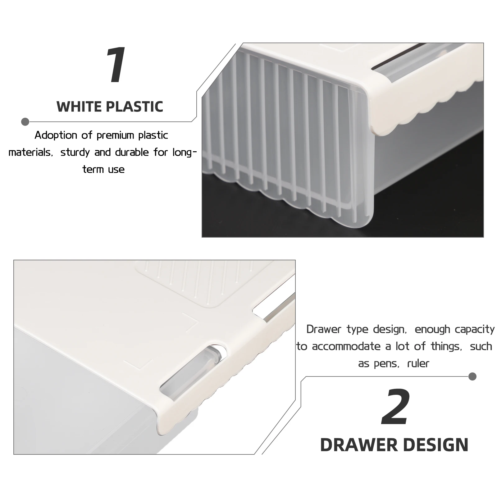 

Plastic Sturdy Type Drawer Under Desk Tray Style Adhesive Storage Box Box Stationery Under Desk Tray Storage Solution