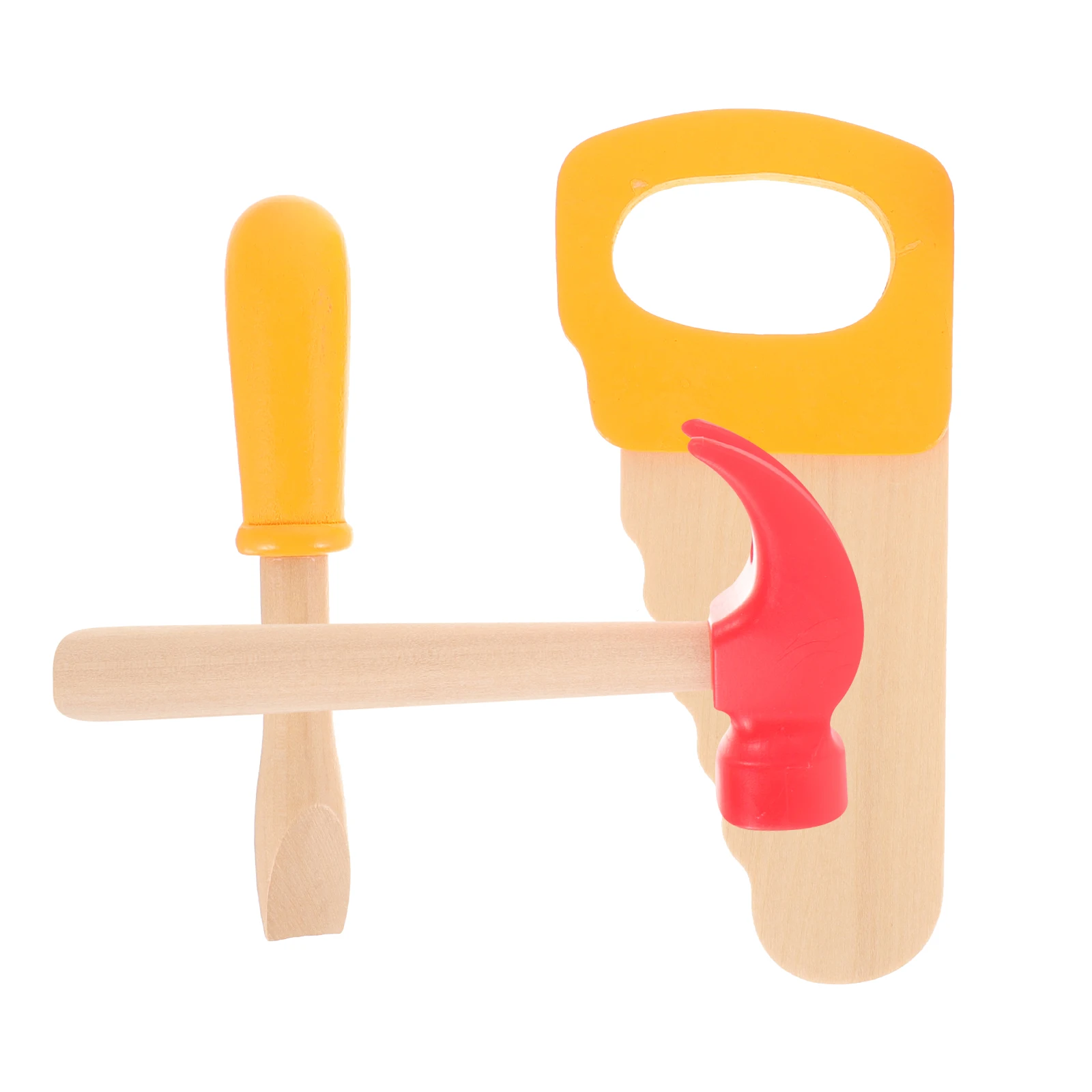 

1 set Woodworking Tool Set Wooden Hammer Screwdriver Saw Toy Safe Kids Play Tools Toddler Construction Pretend Play