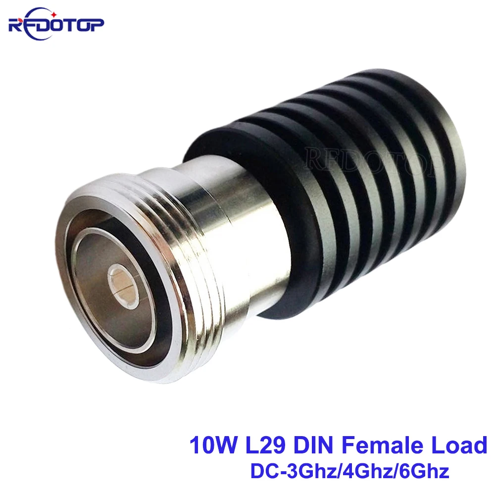 10W 3Ghz/4Ghz/6Ghz L29 DIN Female RF Coaxial Termination Dummy Load 50Ohm Connector Socket Brass Straight Coaxial RF Adapter
