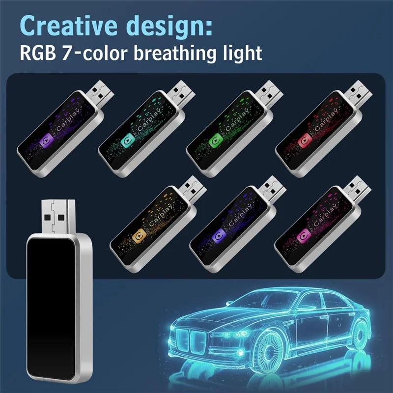 Advanced Wireless Carplay Adapter,Plug And Play Wireless Carplay Adapter With USB-A And USB-C Cable For  Iphone IOS 10+Cars