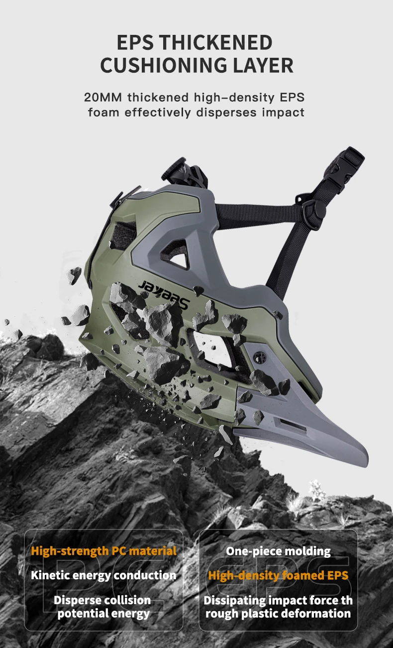 SEEKER Outdoor Downhill Mountainbike-Helm, einteiliger Mountainbike-Helm, ultraleicht, geeignet für Rennen und Touren. – Detail 7