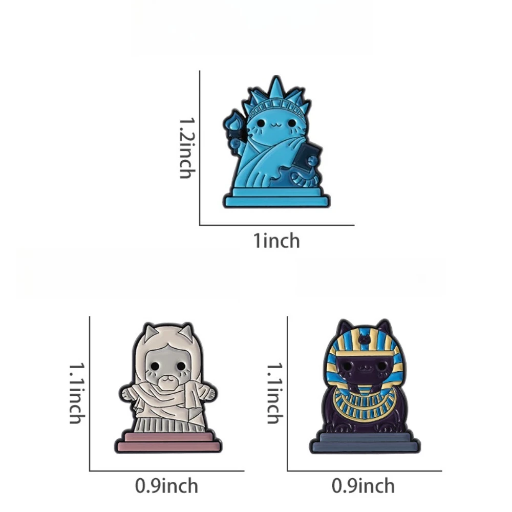 Cute Egyptian Kitten Cartoon Animal Cute Cat Brooch Metal Badge Versatile Clothing Collar Pin Accessories
