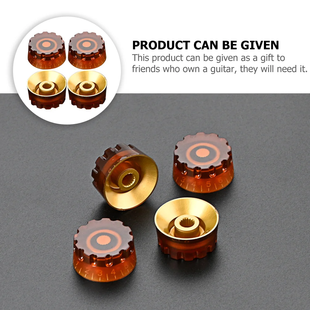

4Pcs Professional Guitar Volume Control Knobs Replacement Parts for Electric Bass Guitars Amplifiers Effect Pedals