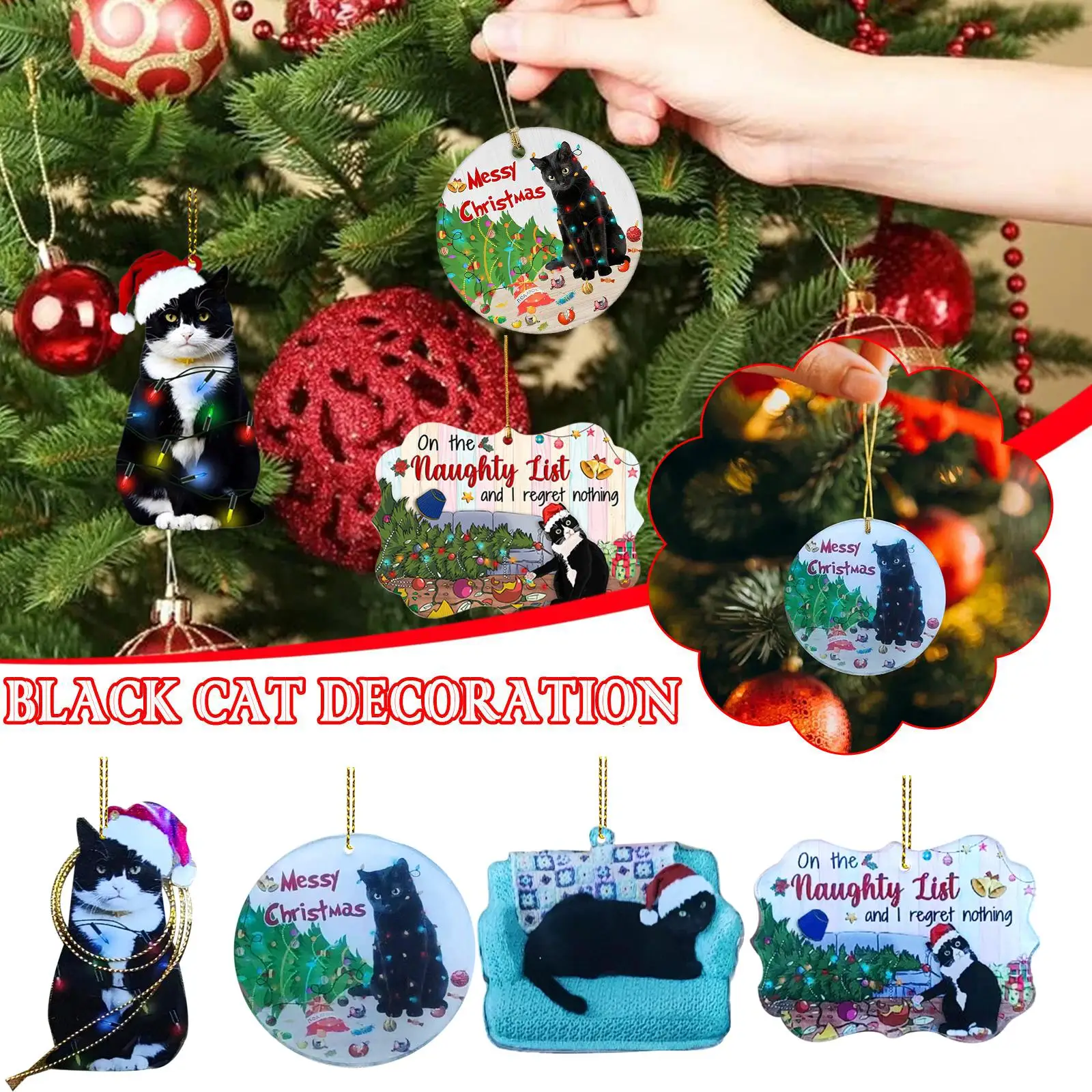 Christmas Black Pendant Christmas Party Decoration Pendant Dog Car Christmas Pet Pendant Tree G1a8