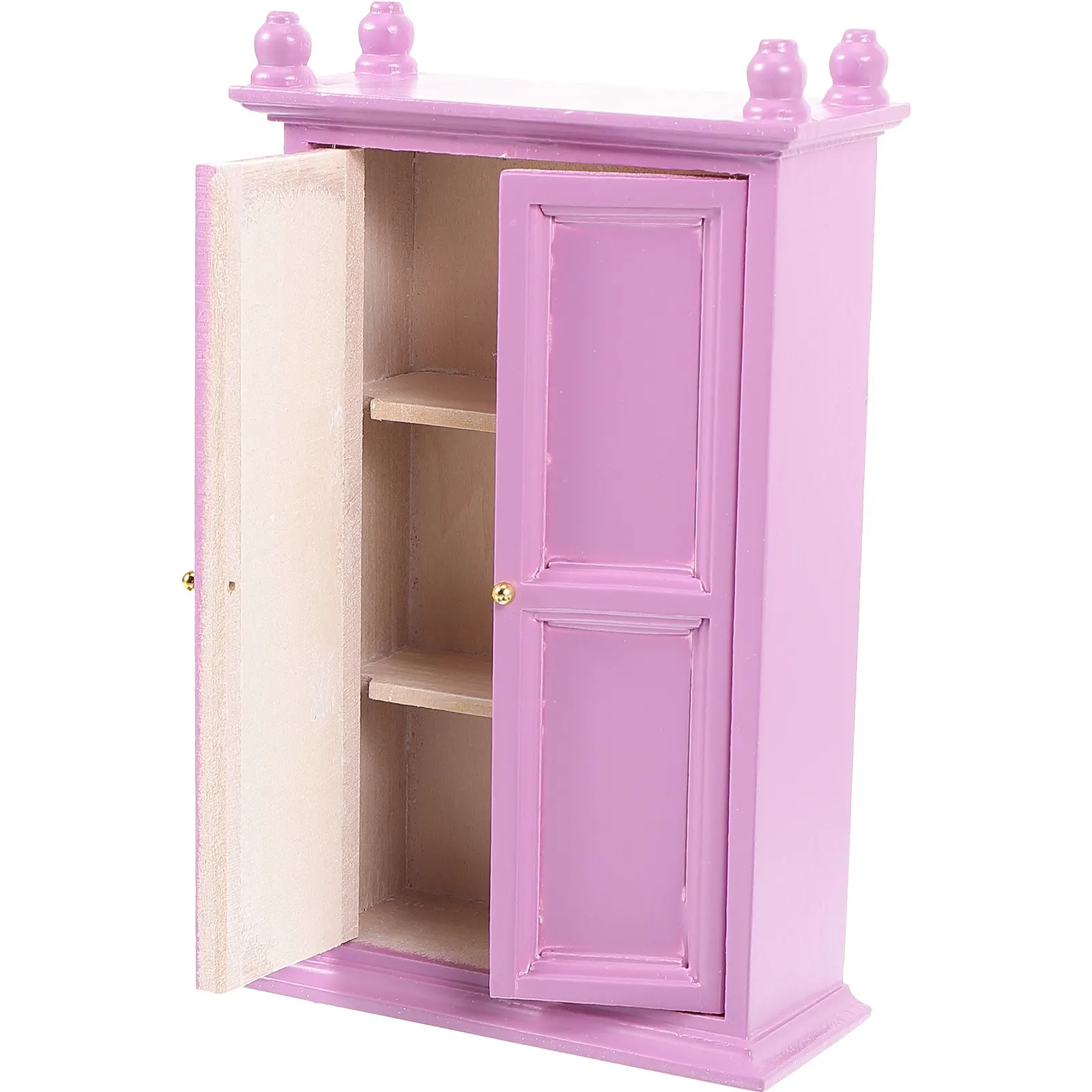 

Mini Wooden Wardrobe 1:12 Scale Dollhouse Furniture Wardrobe Mini Decoration Small House Accessories Dollhouse Decoration