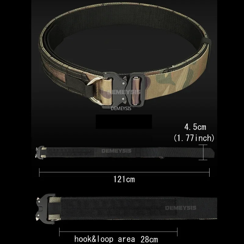 Tactical Belt Quick Release Rigger Molle Belts Camouflage Quick Release with Metal Buckle Mens Belts Camo