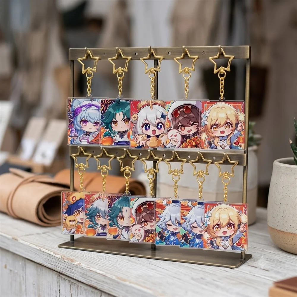 Anime Genshin Impact Acrylic Keychain Decoration Desk Figure Display Fan Gift Goods Birthday Collection 6cm