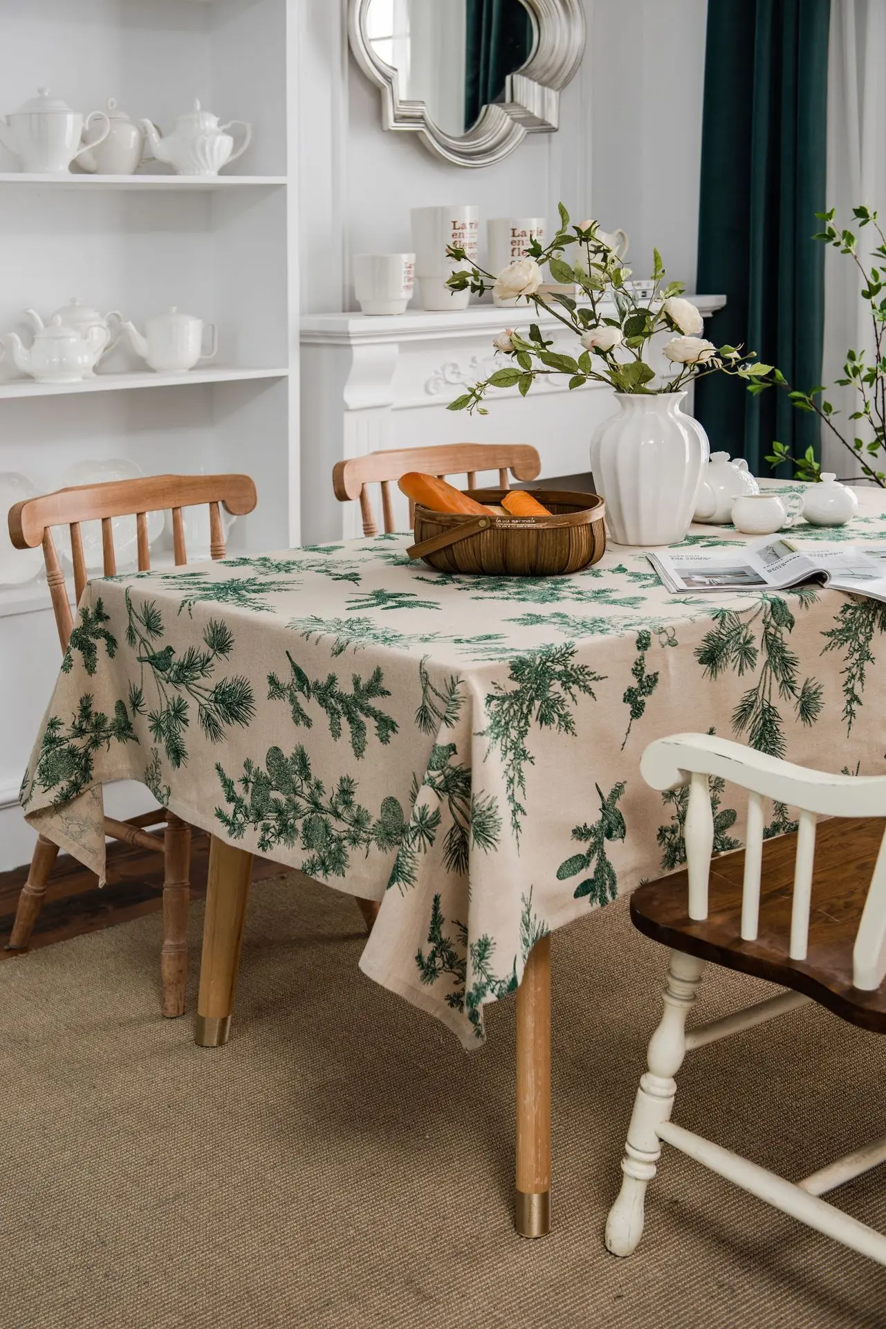 Tablecloths For Dining Table Retro Flower Print Tablecloths Cotton Linen Coffee Table Dining Cover Table Cloth Desk Background
