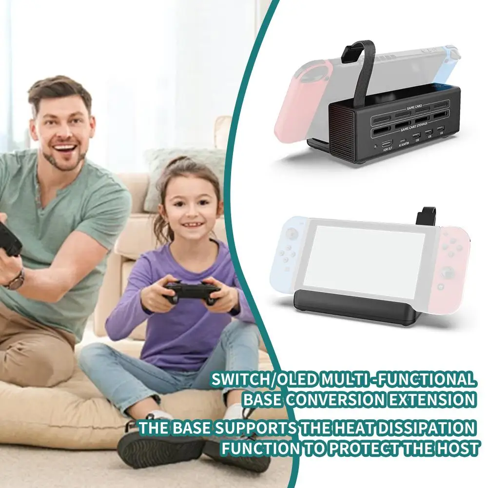 

Multifunctional Base Conversion Dock for nintendo Switch NS OLED 4 In 1 Switch Game Card Reader With Heat Dissipation Z2J6