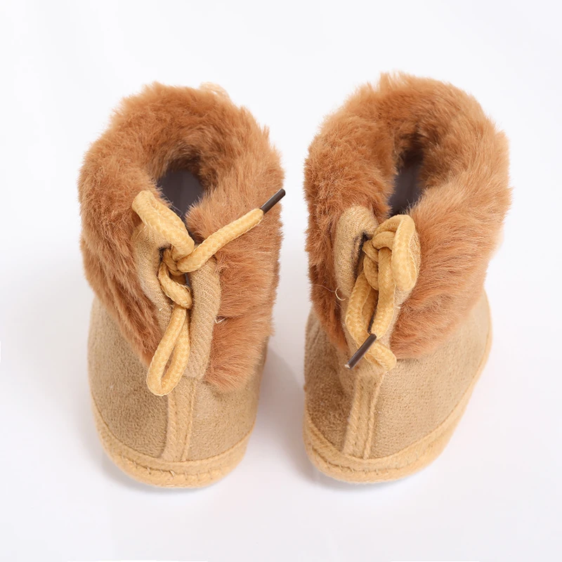 Winter Baby Boots Plus Velvet Snow Booties Baby Shoes Warm baby Girl Shoes Pompom Soft Sole Indoor Walking Shoe