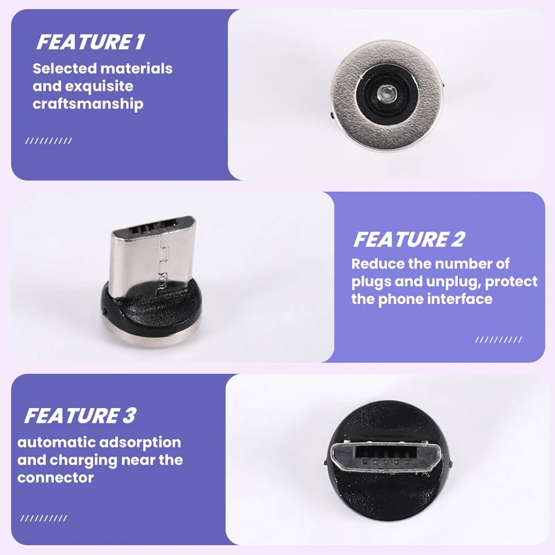 Cable Plug Phone Magnet Charger Plug Micro-USB Fast Charging Adapter