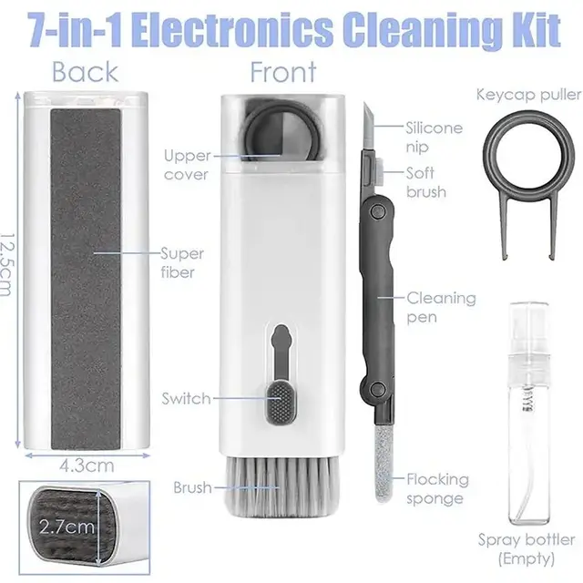 7-in-1 Computer Keyboard Cleaner Brush Kit Earphone Cleaning Pen For Headset Keyboard Cleaning Tools Cleaner Keycap Puller Kit 6 7-in-1 Keyboard and Earbud Cleaning Kit – Brushes, Cleaning Pen and Keycap Puller for Headsets, Keyboards and Phones – view 6