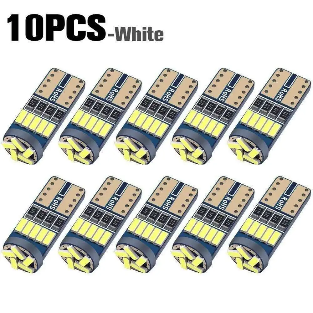 10PCS Led W5W T10 Car Signal Lamp 501 194 Bulbs 4014SMD Clearance Reading Interior Lights 6000K 12V image 6