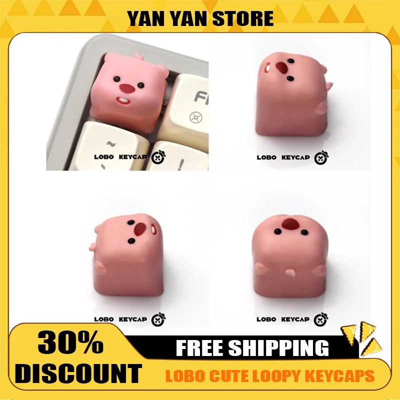 

Симпатичная петля, индивидуальная ручная работа, непрозрачная механическая клавиатура, креативная мультяшная одинарная клавиатура, многослойный капельный клей, подарки