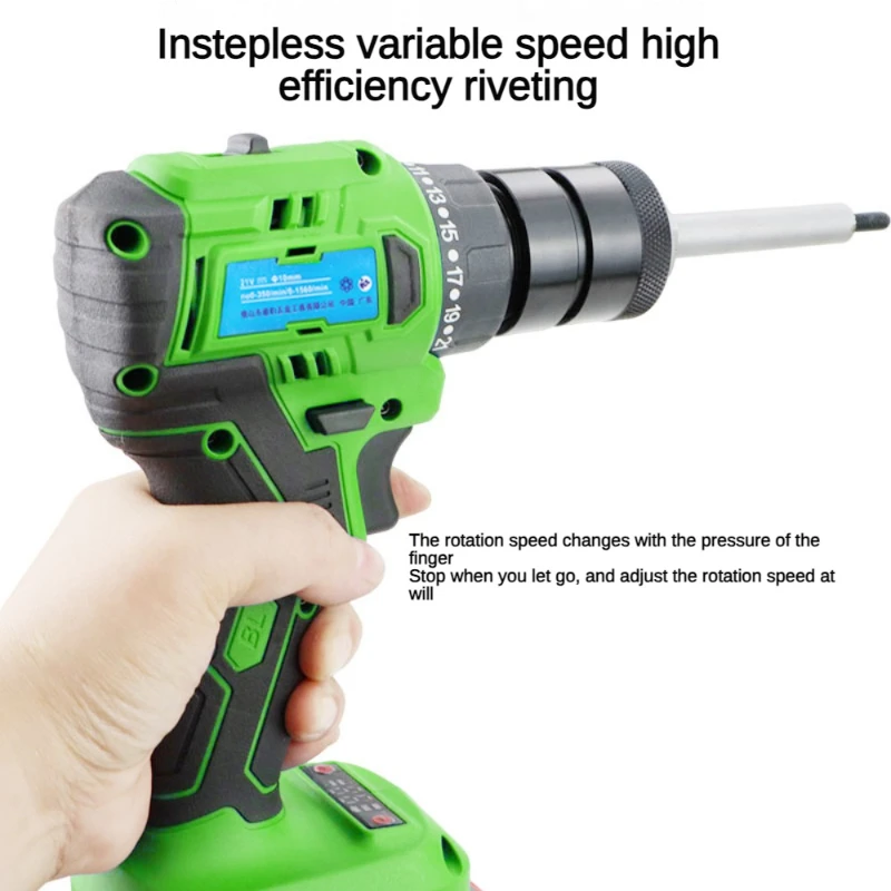 SUDAO 5 Sections 2.0Ah Rechargeable Rivet Gun 21mm/40mm Extension Brushless Automatic Digital Display