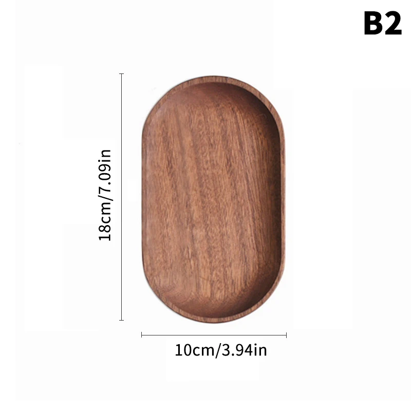1PC Houten Dienbladen Ovale Houten Dienblad Schalen voor Serveren Voedsel Gerechten Dinerborden Massief Houten Ronde Dessertbord