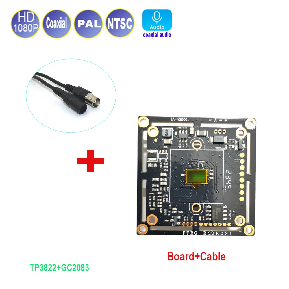 Support Tvi Coaxial Audio CCTV Camera Module Board Full HD 1080P AHD Cvi Analog IR Cut Night Vision For Home Security Camera