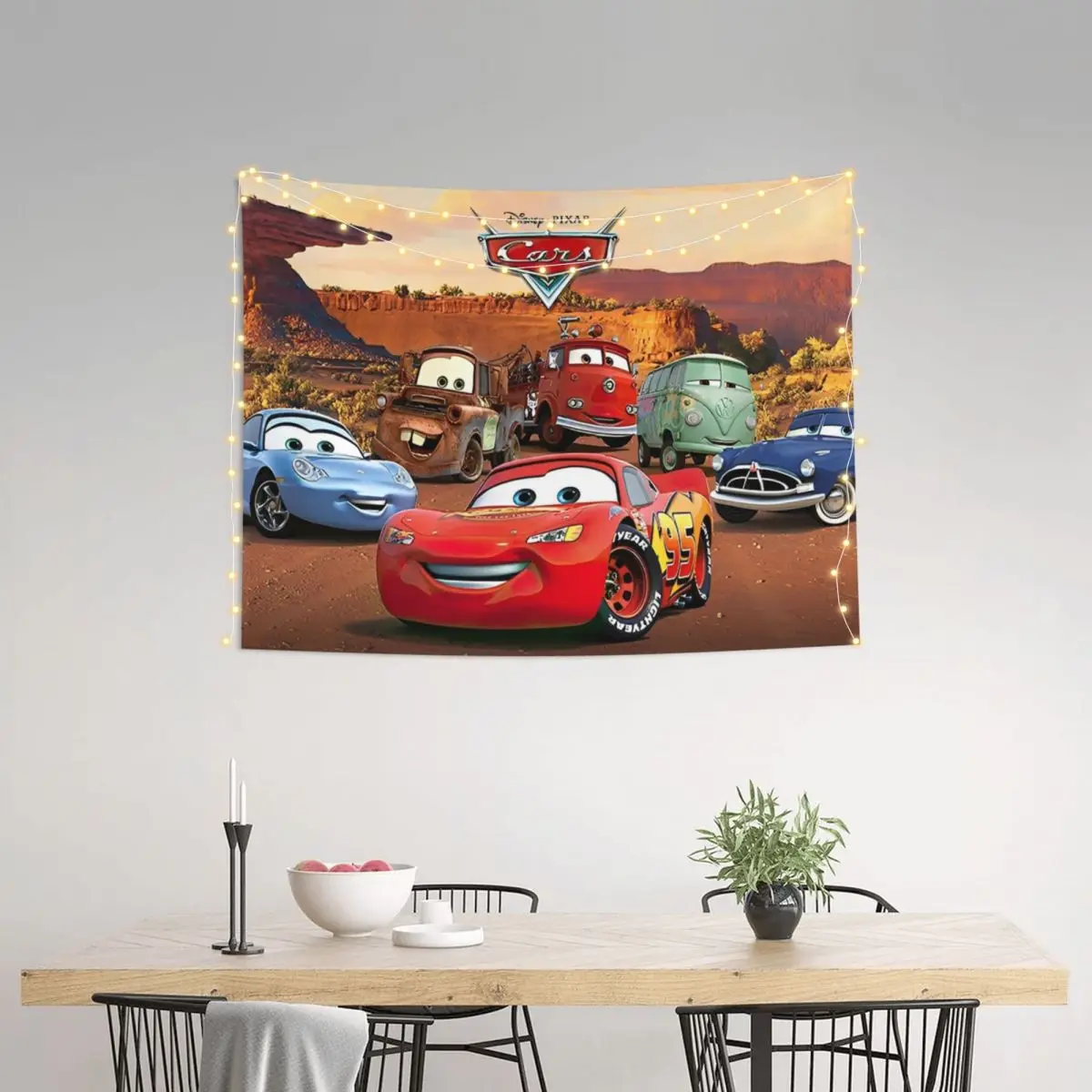 Sally I'm Lightning Cars Mcqueen Wall Tapestry Aesthetic Tapestries Poster for College Dorm Wall Hanging Decor