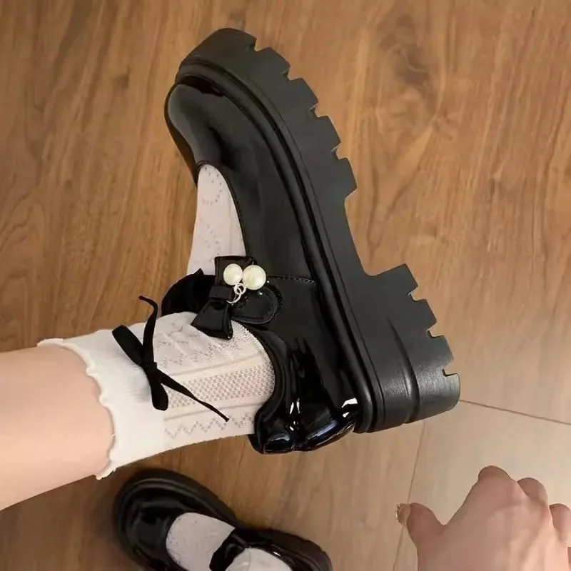 Women's Clunky Thick Single Shoes Fashion Street Style Shoes Versatile Student Retro Lolita Shoes Mary Jane
