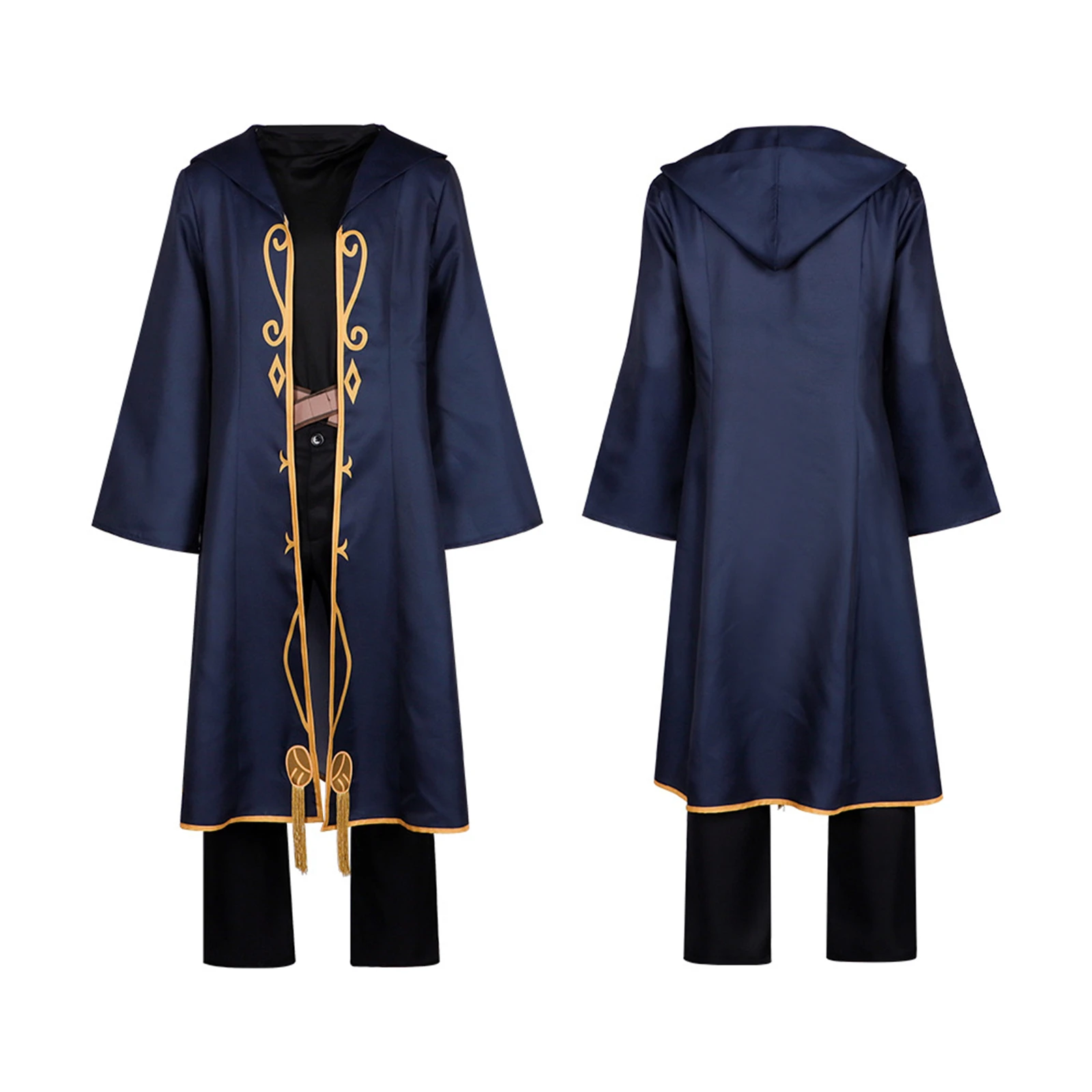 

Takeru Kamishiro Cosplay Costume Anime Men Robe Blue Hooded Coat Set Medieval Magician Robe Halloween Uniform