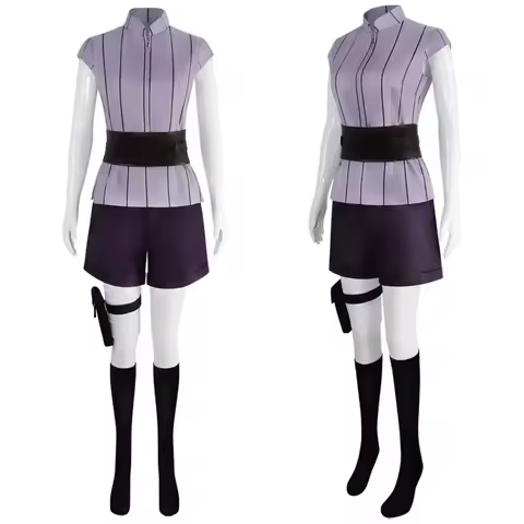Anime Hyuga Hinata cosplay costume women's Halloween carnival party set purple long cute wig performance costume