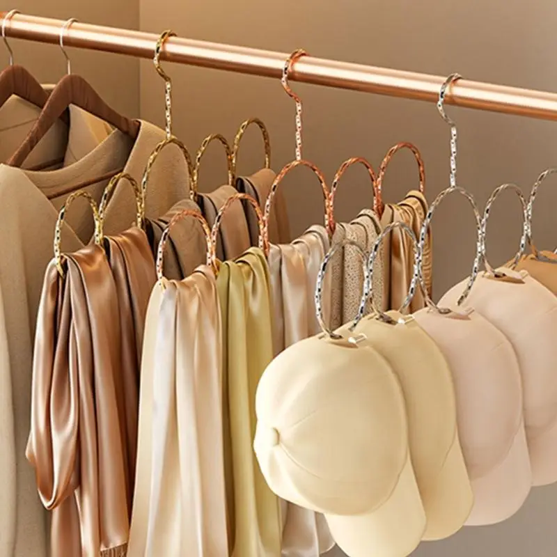 Multifunctional Scarf Hanger Organizers With 12 Hook For Ties Shawls And Belts Metal Construction Space Saving Designs B03E
