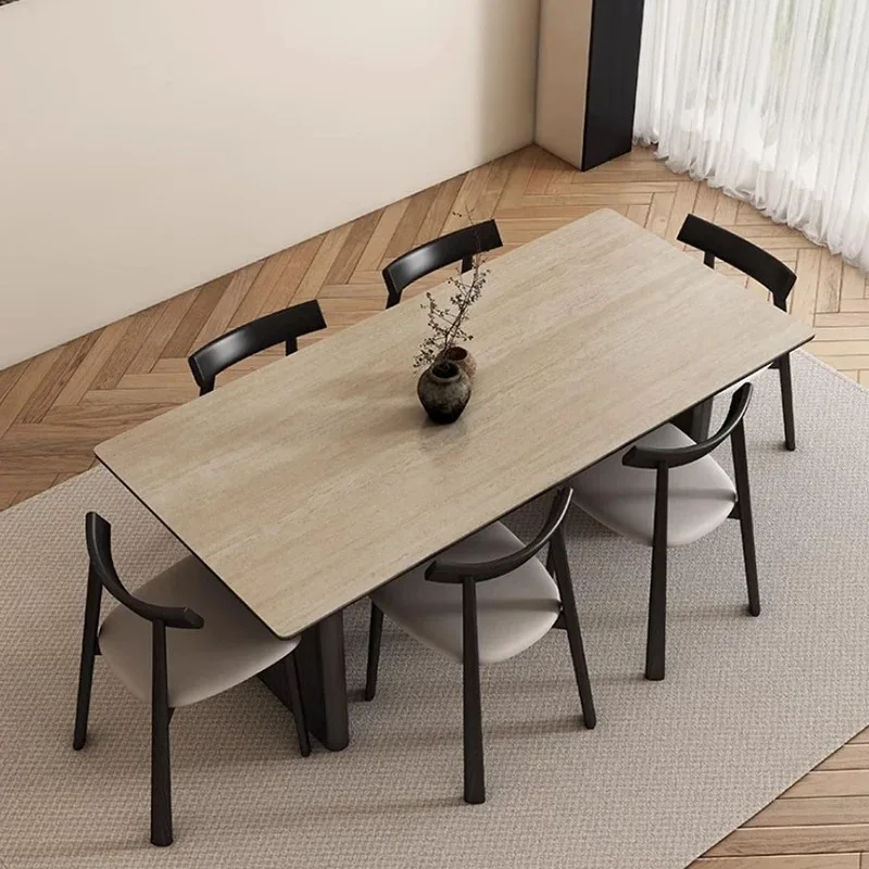 Combination Rectangular Dining Table European Center Restaurant Legs Metal Dining Table High Wood Wohnzimmertisch Furniture Home