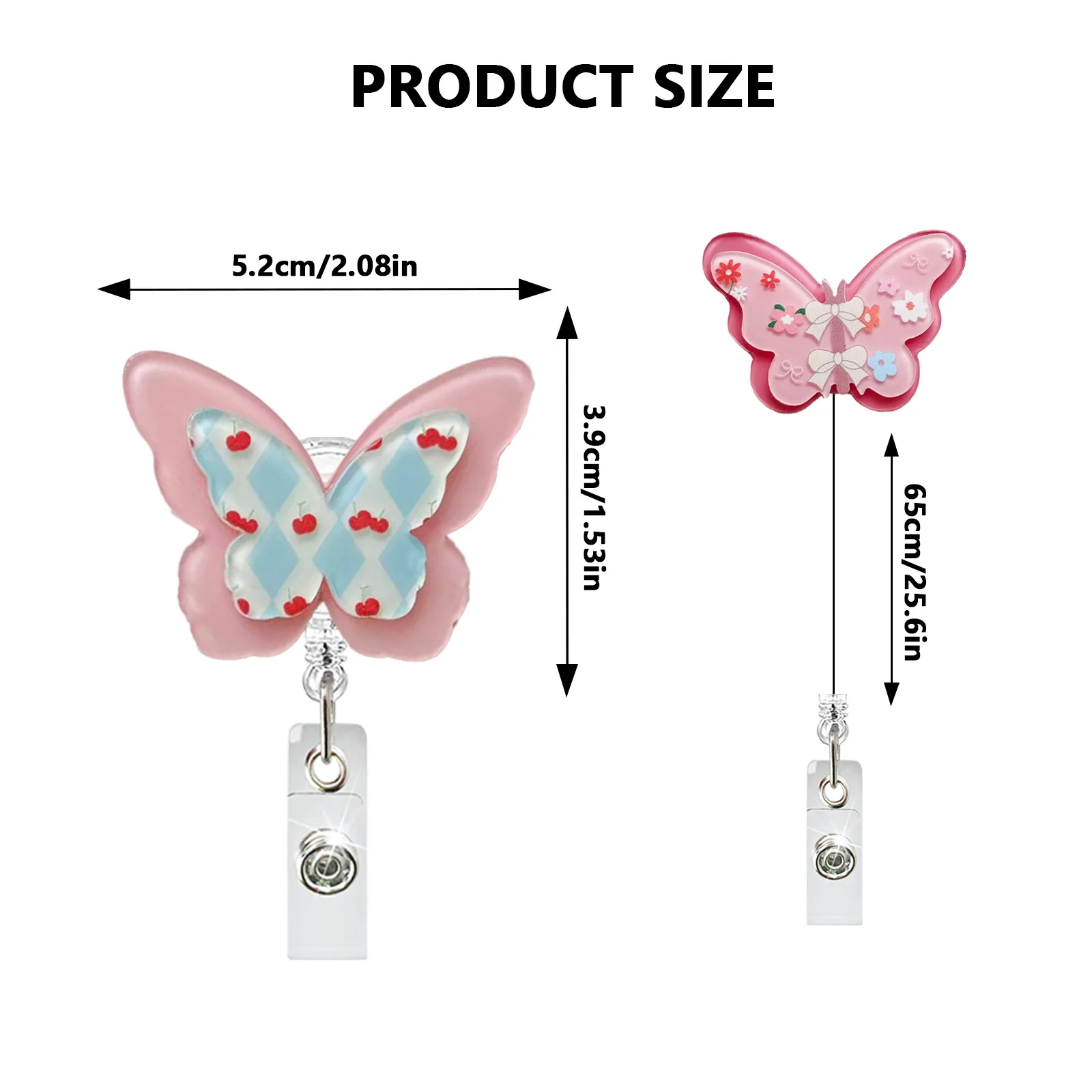 

Акриловый двухслойный выдвижной держатель для бейджа с бабочкой, катушка для бейджа для студентов-медиков, креативный офисный школьный подарок