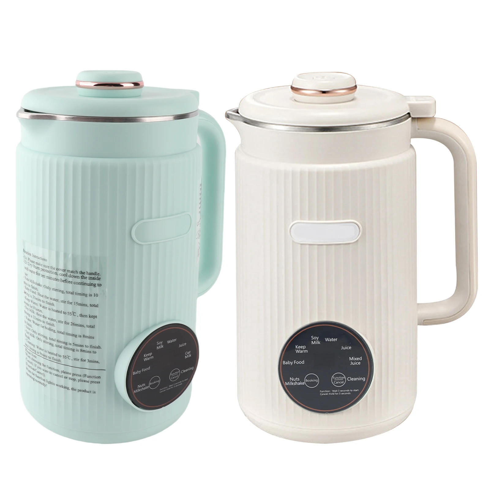 

Soy Milk Maker 8-in-1 Programmable Blender with 12 Stainless Steel Blades Auto Cleaning 8H Keep Warm Function Kitchen Tools