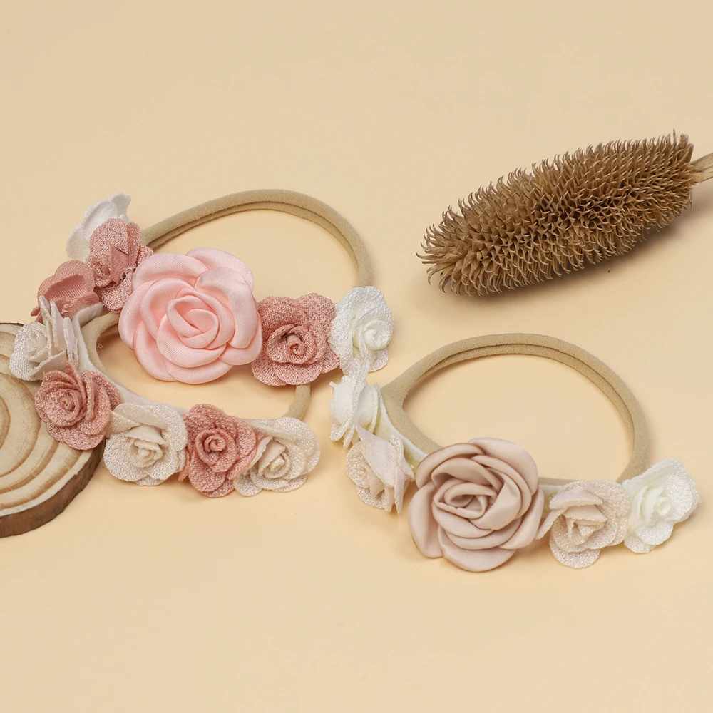 1pcs New Baby Girl Headband Newborn Elastic Flower Toddler Hair Band Kids Headwear Nylon Soft Hairbands Child Hair Accessories
