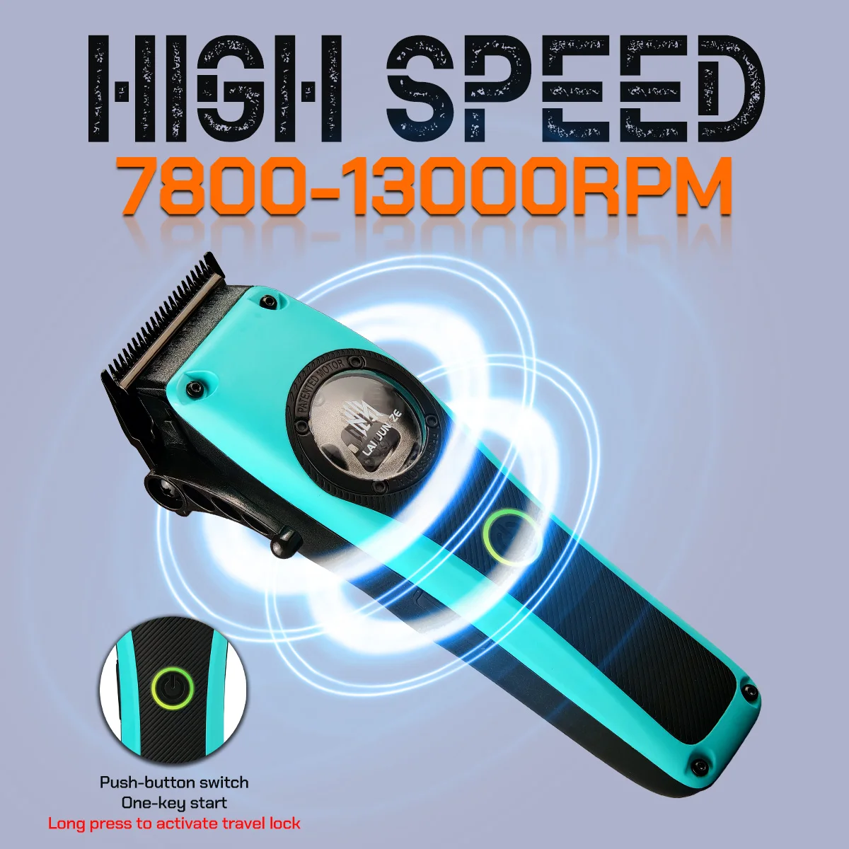 Professioneller Friseursalon-Schnitzhaarschneider BRD-951 7800-13000 U/min Herren-Haarschneider Bartschneidewerkzeug Blauer Rasierer