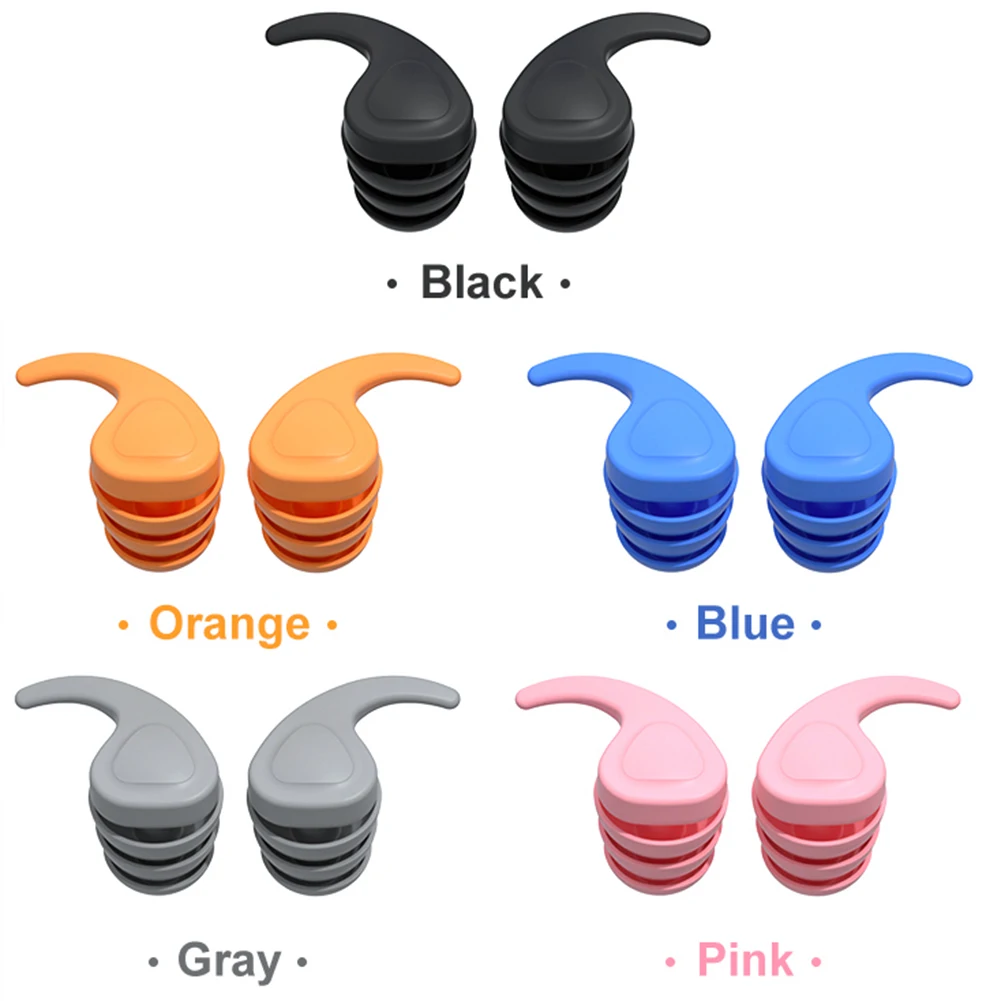 재사용 가능한 실리콘 방수 귀마개, 소음 감소, 수면 수영 여행용 보호대 플러그