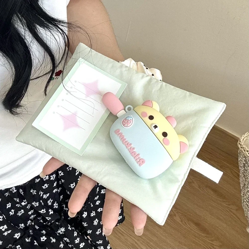 لطيف الكرتون Rilakkuma الدب لينة سيليكون حقيبة سماعة الاذن ل Airpods 4 2 3 1 برو 3 2 سماعة لاسلكية تعمل بالبلوتوث سماعة الغطاء الواقي