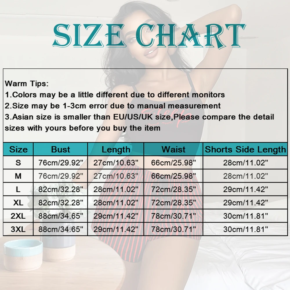 Cute Women Pajamas Sets Sexy Camisole Shorts Set Sleepwear Home Clothes Tops and Shorts Set Summer Pajamas Set Striped Nightwear