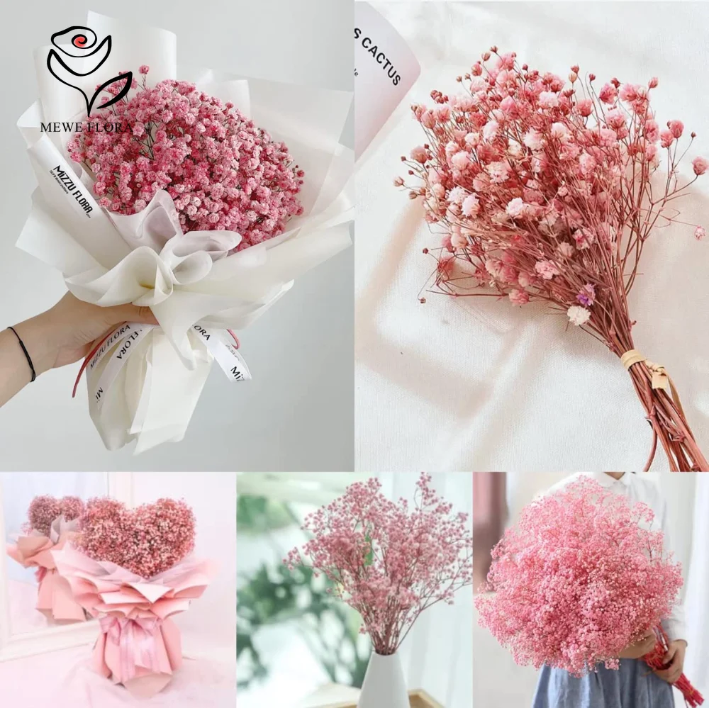 Natural Dried Baby Breath Flowers Real Gypsophila Bouquet Colorful Gypsophile Home Decor Accessories Party Christmas Decoration