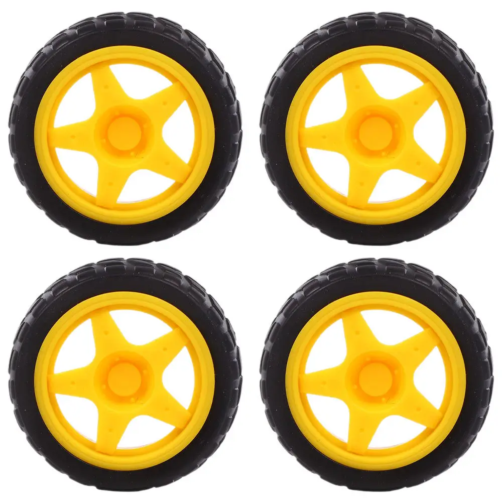 

4Pcs Wheel for Motor-Driven Robot Car Strong Rubber Plastic Build Smooth Ideal for Stem Educational Projects