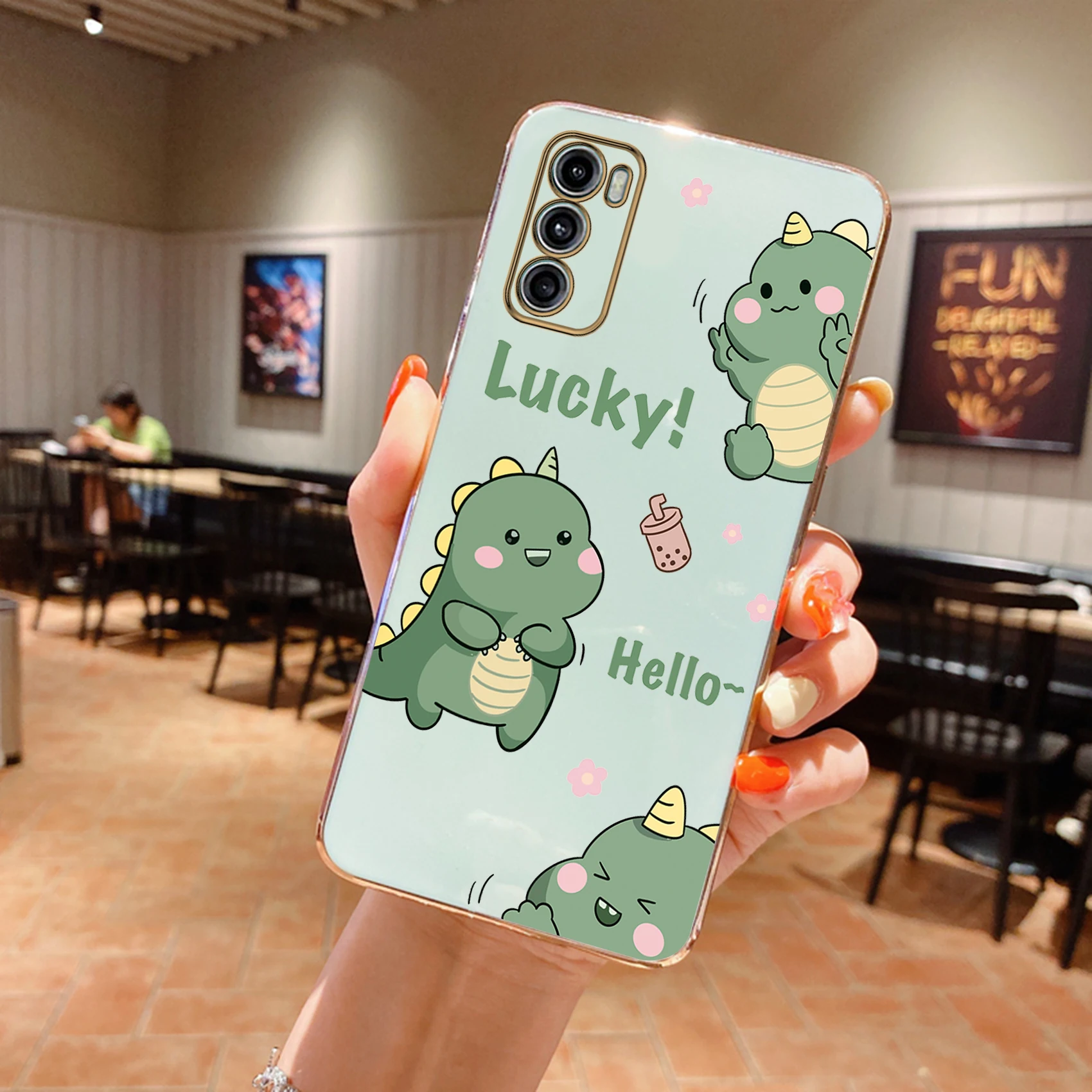 Cute Cartoon Plating silicone Phone Case On For Motorola Moto G60 G40F G52 G22 G30 G8 Play G20 G9 Power G9 E7 E20 EDG E20 Cover