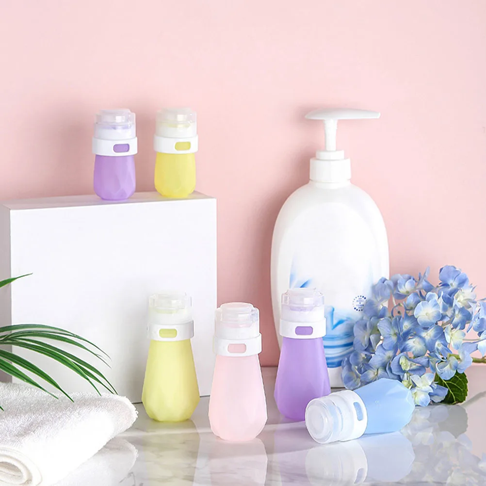 

4 Pcs Silicone Bottle Set Lotion Containers Traveling Bottles Seal Toiletry Silica Gel Shampoo