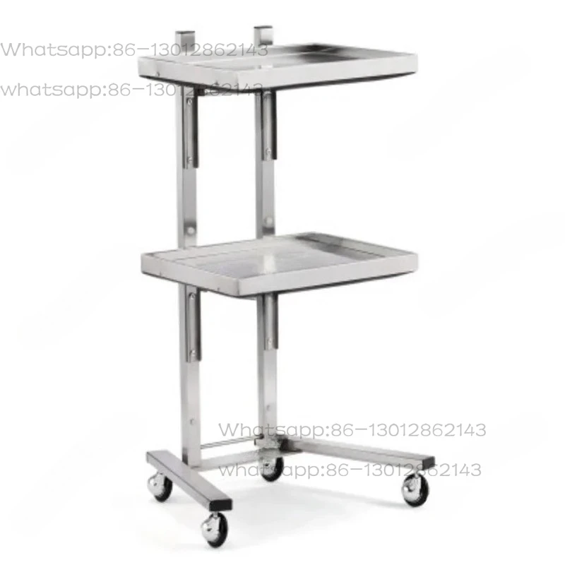 Stainless Steel Foldable Tool Cart Beauty Salon/Barber Shop Trolley Storage workbench supermarket 2-tier tool cart