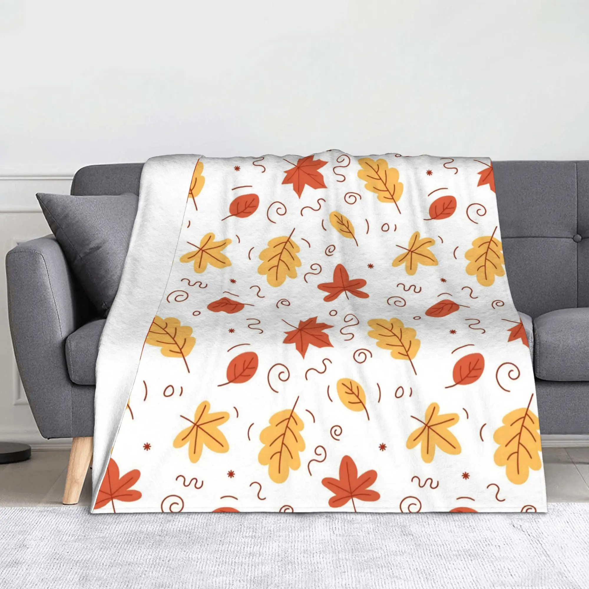 Maple Fallen Leaves Wool Blanket Autumn Leaf Awesome Throw Blankets for  Sofa Bedding Lounge 150*125cm Plush Thin Quilt