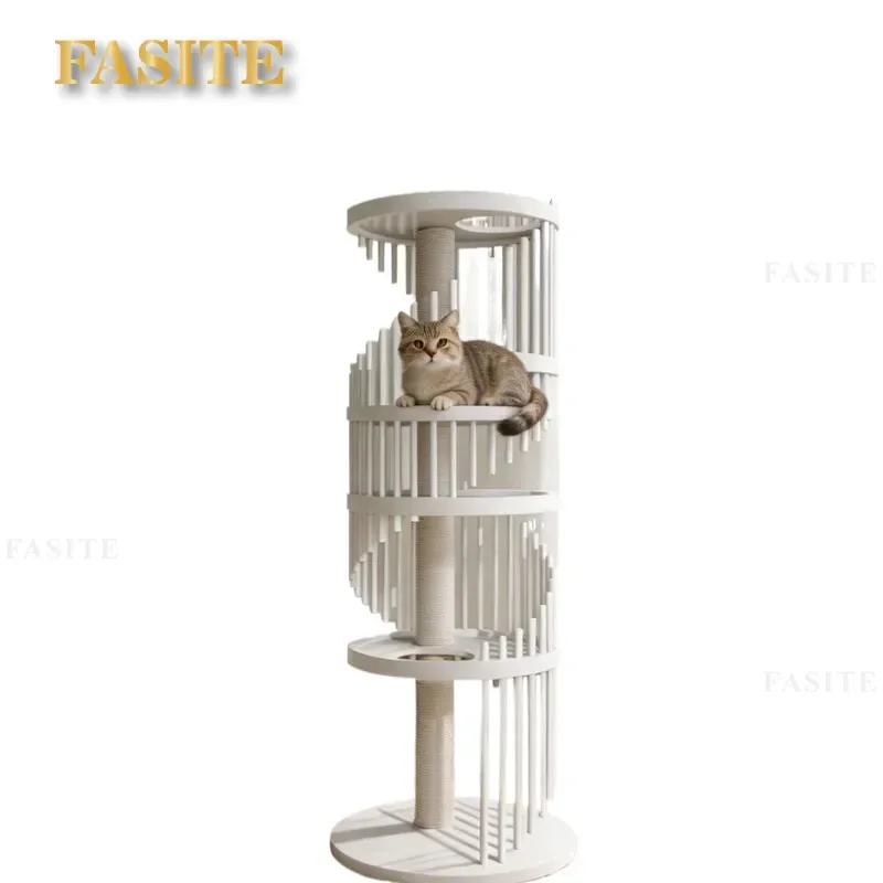 For Cat Climbing Frame Solid Wood Multi-layer Grid Cage Indoor Kitten Rest House Integrated Supplies