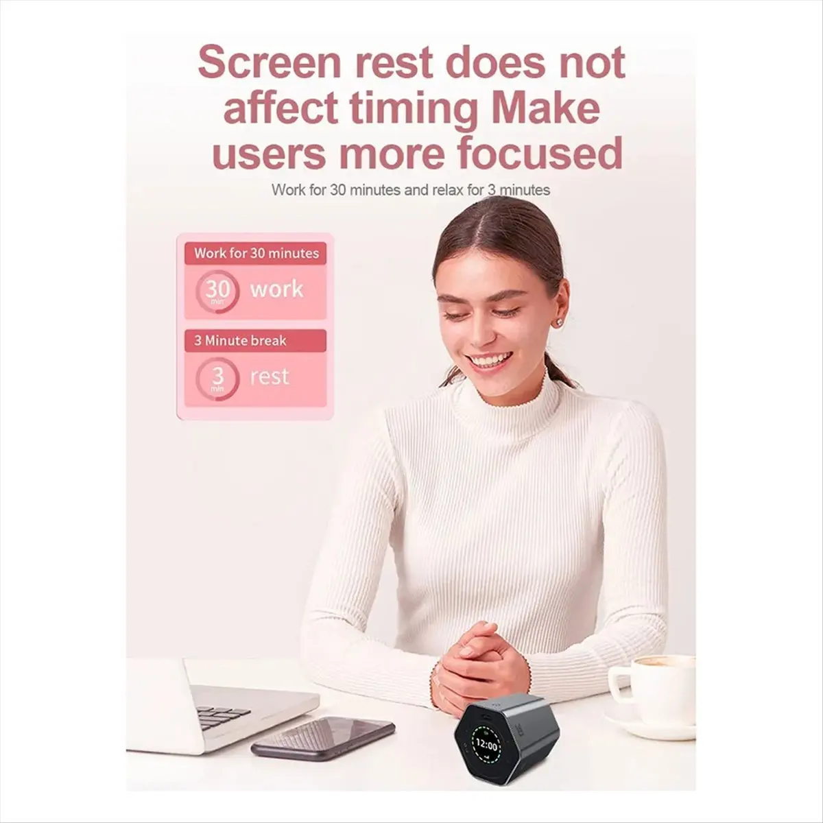 A32I Digital Clock Timer Magnetic Timer Kitchen Hexagon Flip Timer for Studying Cooking Exercising Easy to Use Magnetic